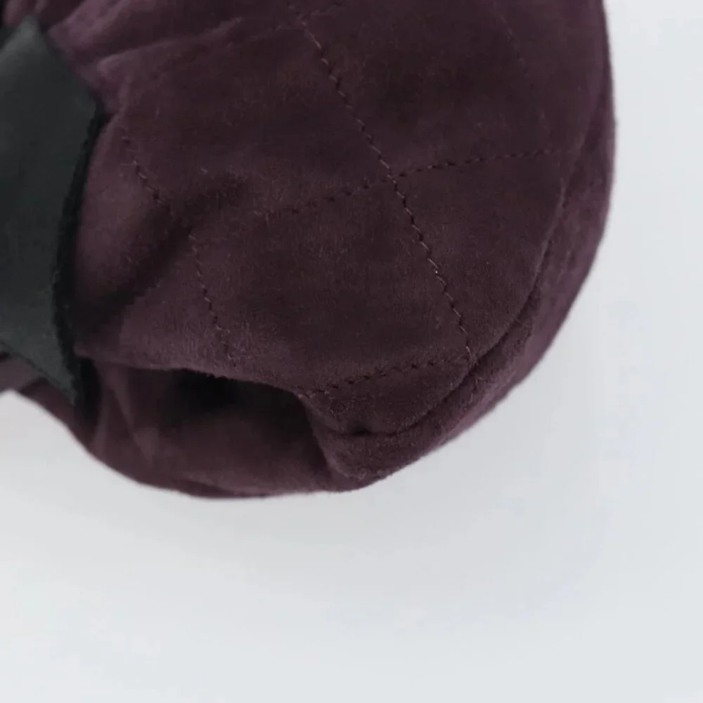 CHANEL Hand Bag Suede Purple Gold CC Auth 139044V - Picture 4 of 16